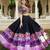 Vibrant Black & Purple Georgette Lehenga with Intricate Kutchi Gamthi Embroidery and Mirror Work