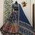 Royal Navy Blue Multicolor Mirror Work Navratri Lehenga Set