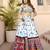 White Muslin Cotton Lehenga with Vibrant Digital Prints and Embroidered Choli