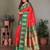 Red silk blend silver golden zari weaving banarasi saree with paisley zari border