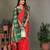 Red silk blend silver golden zari weaving banarasi saree with paisley zari border