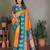 Orange silk blend silver golden zari weaving banarasi saree with paisley zari border