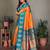 Orange silk blend silver golden zari weaving banarasi saree with paisley zari border