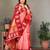 Light pink silk blend silver golden zari weaving banarasi saree with paisley zari border