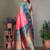 Baby pink silk blend silver golden zari weaving banarasi saree with paisley zari border