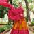 Rani Pink Tussar Silk Bandhej Print Lehenga Set with Gotta Patti Dupatta