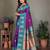 Purple silk blend silver golden zari weaving banarasi saree with paisley zari border