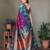 Purple silk blend silver golden zari weaving banarasi saree with paisley zari border
