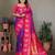 Purple silk blend silver golden zari weaving banarasi saree with paisley zari border