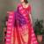 Purple silk blend silver golden zari weaving banarasi saree with paisley zari border