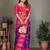 Purple silk blend silver golden zari weaving banarasi saree with paisley zari border