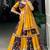 Vibrant Mustard & Maroon Printed Mirror Work Lehenga Set