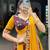 Vibrant Mustard & Maroon Printed Mirror Work Lehenga Set