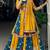 Vibrant Mustard & Teal Printed Mirror Work Lehenga Set