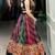 multi colour Bandhani Lehenga with Intricate Embroidered Border and Black Dupatta