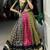 Multicolor Floral Printed Lehenga with Elegant Black and Gold Border
