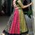Multicolor Floral Printed Lehenga with Elegant Black and Gold Border