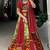 Rich Red Lehenga with Intricate Ikat and Embroidered Mirror Work