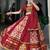 Rich Maroon Lehenga with Intricate Ikat and Embroidered Mirror Work