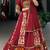 Rich Maroon Lehenga with Intricate Ikat and Embroidered Mirror Work