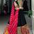 Vibrant Black Lehenga with Multi-Print Patchwork and Contrasting Red Dupatta