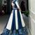 Graceful Blue and White Traditional Lehenga with Intricate Block Print and Embellished Borders