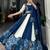 Graceful Blue and White Traditional Lehenga with Intricate Block Print and Embellished Borders