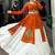 Orange & White Embroidered Patchwork Lehenga with Matching Crop Top