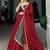 Red Lehenga with Black & Gold Traditional Block Print and Matching Dupatta