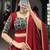 Red Lehenga with Black & Gold Traditional Block Print and Matching Dupatta