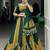 Elegant Green & Mustard Printed Cotton Lehenga Set with Cowrie Tassels