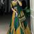 Elegant Green & Mustard Printed Cotton Lehenga Set with Cowrie Tassels