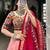 Peach Tussar Silk Lehenga Set with Vibrant Gamthi Embroidered Blouse and Printed Dupatta