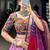 Pink Tussar Silk Lehenga with Colorful Gamthi Embroidered Blouse and Printed Dupatta
