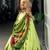 Lime Green Traditional Lehenga Set with Multicolor Gamthi Blouse & Printed Dupatta