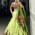 Lime Green Traditional Lehenga Set with Multicolor Gamthi Blouse & Printed Dupatta