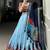 Sky Blue & Navy Multicolor Traditional Lehenga Set with Gamthi Work