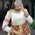 Elegant White Multicolor Patchwork Anarkali Gown with Gamthi Work