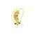 Gold plated stone studded clip on nosepin
