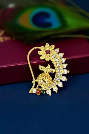 Gold plated traditional clip on nosepin