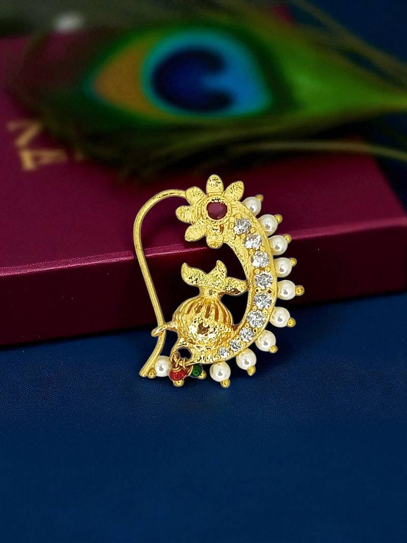 Gold plated traditional clip on nosepin