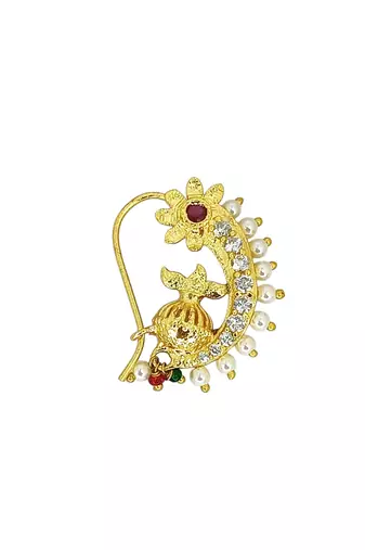Gold plated traditional clip on nosepin