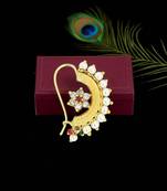 Gold plated cubic zircon clip on nose pin