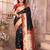 Black silk blend zari weaving paithani saree with peacock border and pallu