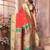 Red silk blend zari weaving paithani saree with peacock border and pallu