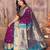 Wine silk blend zari weaving paithani saree with peacock border and pallu