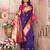 Purple silk blend zari weaving paithani saree with peacock border and pallu