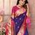 Purple silk blend zari weaving paithani saree with peacock border and pallu
