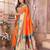 Orange silk blend zari weaving paithani saree with peacock border and pallu