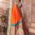 Orange silk blend zari weaving paithani saree with peacock border and pallu